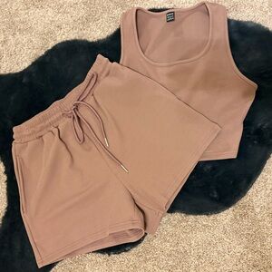 Brown Tank and Shorts Set